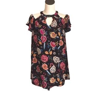 Lily Rose-Floral swing dress  cut out shoulders Size Small